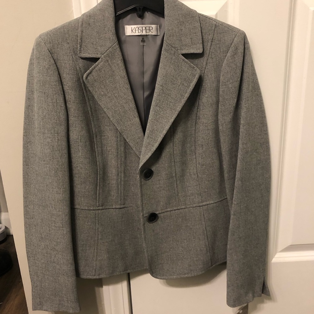 NWT Kasper Petite Grey Blazer sz 6P